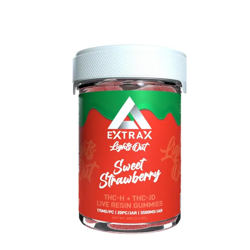 Delta Extrax Lights Out 175mg THC-H + THC-JD + Live Resin D8 Gummies